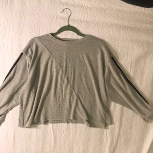 Cozy super soft gray sweater with black detailing